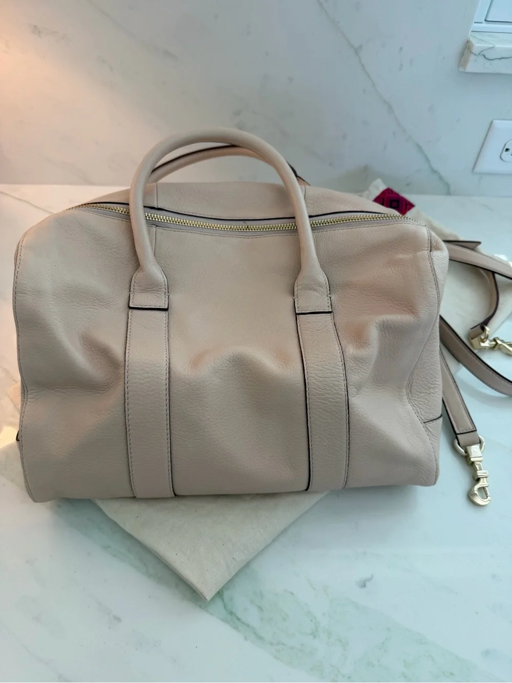 Tory Burch Robinson Pink Leather Satchel with Detachable Strap